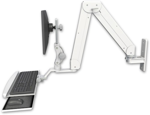 [ELP5220-WT-KUB] AccessMount™ Elite 5220 Paralink double arm LCD wall mount with a wrist-rest keyboard tray