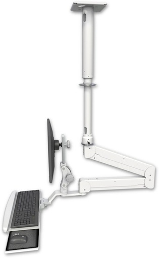 [ELP6220-XT24-KUB] AccessMount™ Elite 6220 double arm LCD drop-ceiling mount with 24" adjustment and a wrist-rest keyboard tray