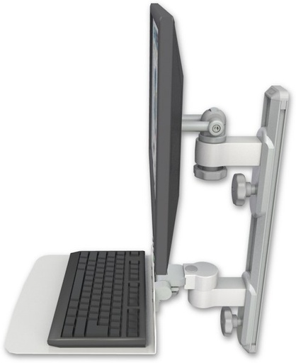 [EV65-T19D-KU12F] AccessMount™ ErgoVision 65 LCD mount on a 19" wall track with separate arms and a 12" flat keyboard tray