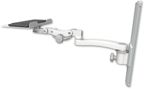 [KP12F-T19-A1] AccessMount™ 12" flat paralink keyboard tray mount on a 19" wall track slider and an 11" arm
