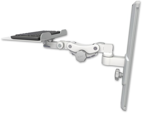 [KP12F-T19] AccessMount™ 12" flat paralink keyboard tray mount on a 19" wall track slider