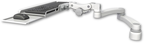 [KPB-D1-A2] AccessMount™ Paralink keyboard tray w/ wrist rest bend desk mount, a 1" riser, and a 20" double-arm