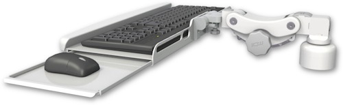 [KPB-D1] AccessMount™ Paralink keyboard tray w/ wrist rest bend desk mount and a 1" riser