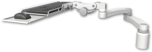 [KPB-D3-A2] AccessMount™ Paralink keyboard tray w/ wrist rest bend desk mount, a 3" riser, and a 20" double-arm