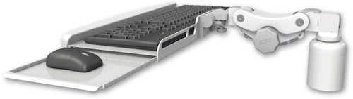 [KPB-D3] AccessMount™ Paralink keyboard tray w/ wrist rest bend desk mount and a 3" riser