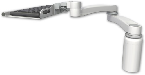 [KU12-D5-A2] AccessMount™ 12" keyboard tray desk mount, a 5" riser, and a 20" double-arm