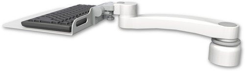 [KU12F-D1-A1] AccessMount™ 12" flat keyboard tray desk mount, a 1" riser, and an 11" arm
