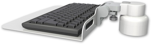 [KU12F-D1] AccessMount™ 12" flat keyboard tray desk mount and a 1" riser