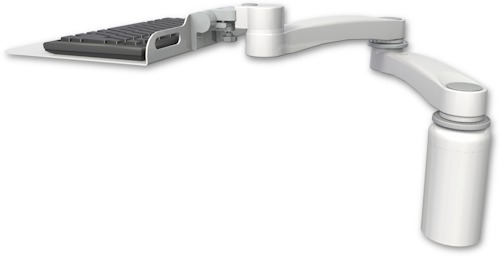 [KU12F-D5-A2] AccessMount™ 12" flat keyboard tray desk mount, a 5" riser, and a 20" double-arm