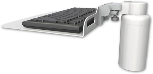 [KU12F-D5] AccessMount™ 12" flat keyboard tray desk mount and a 5" riser