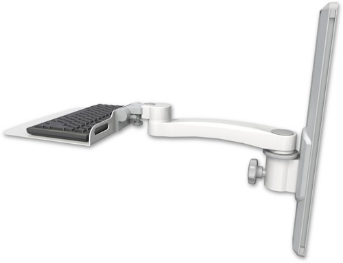 [KU12F-T19-A1] AccessMount™ 12" flat keyboard tray mount on a 19" wall track slider and an 11" arm