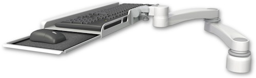 [KUB-D1-A2] AccessMount™ Wrist-rest keyboard tray desk mount, a 1" riser, and a 20" double-arm