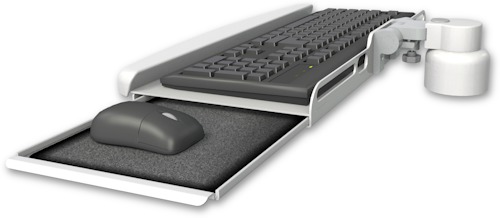 [KUB-D1] AccessMount™ Wrist-rest keyboard tray desk mount and a 1" riser