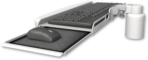 [KUB-D3] AccessMount™ Wrist-rest keyboard tray desk mount and a 3" riser