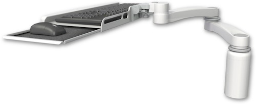 [KUB-D5-A2] AccessMount™ Wrist-rest keyboard tray desk mount, a 5" riser, and a 20" double-arm