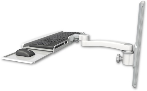 [KUB-T19-A1] AccessMount™ Wrist-rest keyboard tray mount on a 19" wall track slider and an 11" arm