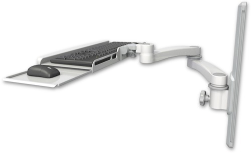 [KUB-T19-A2] AccessMount™ Wrist-rest keyboard tray mount on a 19" wall track slider and a 20" double-arm