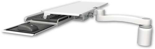 [KUS-D3-A1] AccessMount™ Work surface tray and slide-out keyboard tray desk mount, a 3" riser, and an 11" arm