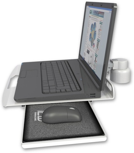 [LUS-D1] AccessMount™ Laptop tray with slider desk mount and a 1" riser