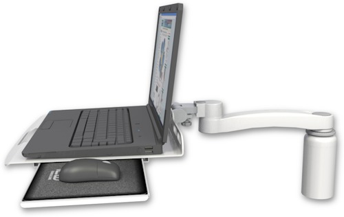 [LUS-D5-A1] AccessMount™ Laptop tray with slider desk mount, a 5" riser, and an 11" arm
