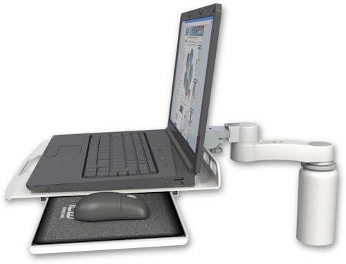 [LUS-D5-AS1] AccessMount™ Laptop tray with slider desk mount, a 5" riser, and an 6" arm