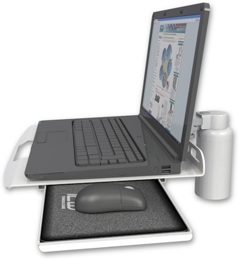 [LUS-D5] AccessMount™ Laptop tray with slider desk mount and a 5" riser