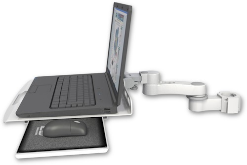 [LUS-P2-AS1] AccessMount™ Laptop tray with slider mount for a 2" pole and an 6" arm