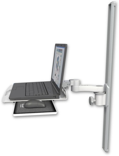 [LUS-T36-AS1] AccessMount™ Laptop tray with slider mount on a 36" wall track slider and an 6" arm