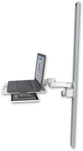 [LUS-T50-AS1] AccessMount™ Laptop tray with slider mount on a 50" wall track slider and an 6" arm