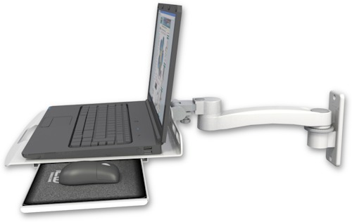 [LUS-W2-A1] AccessMount™ Laptop tray with slider wall mount and an 11" arm