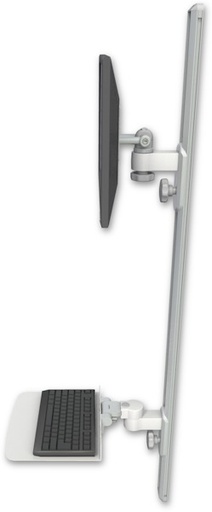 [EV65-T50D-KU12F] AccessMount™ ErgoVision 65 LCD mount on a 50" wall track with separate arms and a 12" flat keyboard tray