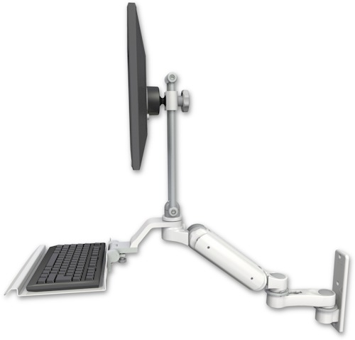 [UL180HEV7-W3-KU12-AS1] AccessMount™ Ultra 180 Heavy Duty Arm with EV710 monitor mount wall mount, a 12" keyboard tray, and an 6" arm