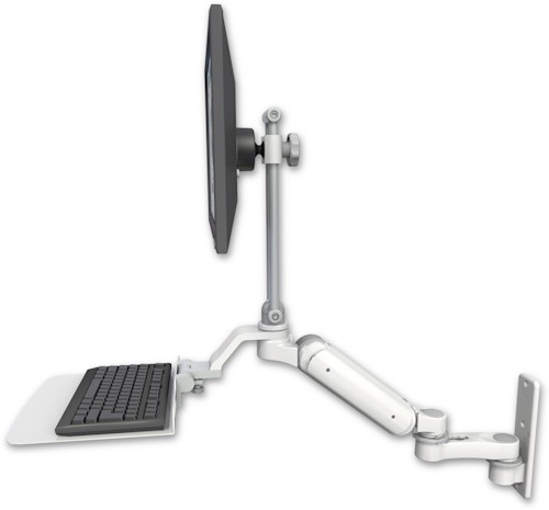 [UL180HEV7-W3-KU12F-AS1] AccessMount™ Ultra 180 Heavy Duty Arm with EV710 monitor mount wall mount, a 12" flat keyboard tray, and an 6" arm
