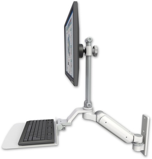 [UL180HEV7-W3-KU12F] AccessMount™ Ultra 180 Heavy Duty Arm with EV710 monitor mount wall mount and a 12" flat keyboard tray