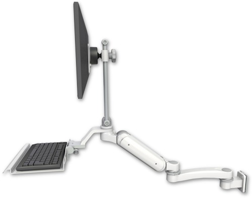 [UL180HEV7-W5-KU12-A1] AccessMount™ Ultra 180 Heavy Duty Arm with EV710 monitor mount 3.5" wall mount, a 12" keyboard tray, and an 11" arm