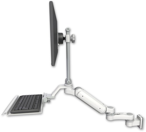 [UL180HEV7-W5-KU12-AS1] AccessMount™ Ultra 180 Heavy Duty Arm with EV710 monitor mount 3.5" wall mount, a 12" keyboard tray, and an 6" arm