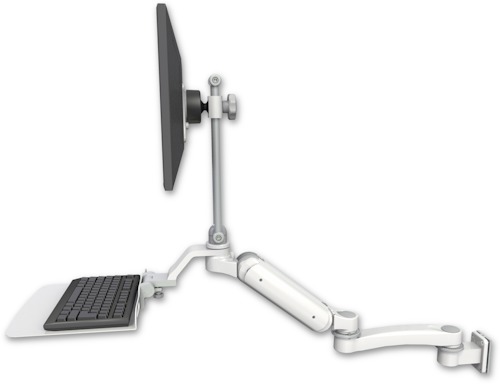 [UL180HEV7-W5-KU12F-A1] AccessMount™ Ultra 180 Heavy Duty Arm with EV710 monitor mount 3.5" wall mount, a 12" flat keyboard tray, and an 11" arm