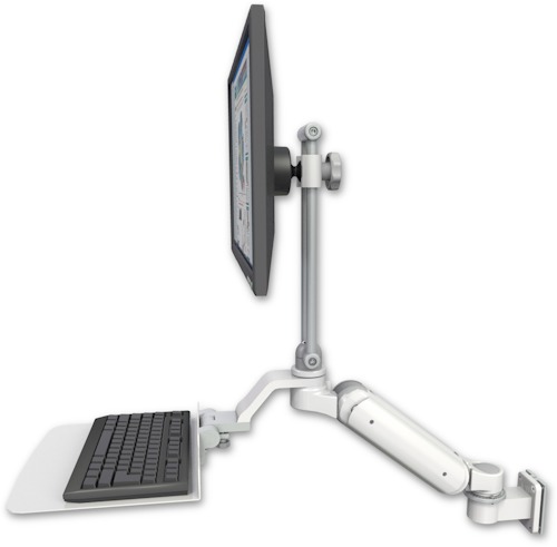[UL180HEV7-W5-KU12F] AccessMount™ Ultra 180 Heavy Duty Arm with EV710 monitor mount 3.5" wall mount and a 12" flat keyboard tray