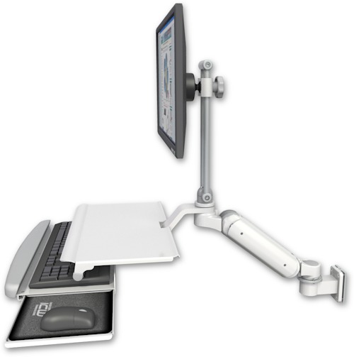 [UL180HEV7-W5-KUS] AccessMount™ Ultra 180 Heavy Duty Arm with EV710 monitor mount 3.5" wall mount and a work surface tray and slide-out keyboard tray