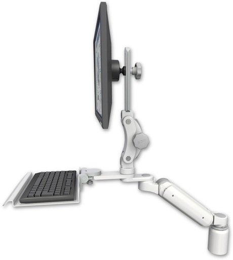 [UL180HP-D3-KD12] AccessMount™ Ultra 180 Heavy Duty Arm with Paralink monitor mount desk mount, a 3" riser, and a 12" keyboard tray