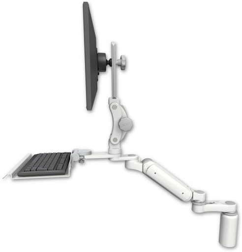 [UL180HP-D5-KD12-AS1] AccessMount™ Ultra 180 Heavy Duty Arm with Paralink monitor mount desk mount, a 5" riser, a 12" keyboard tray, and an 6" arm
