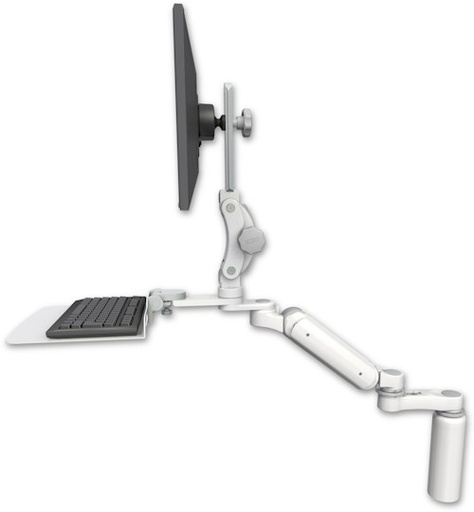 [UL180HP-D7-KD12F-AS1] AccessMount™ Ultra 180 Heavy Duty Arm with Paralink monitor mount desk mount, a 7.5" riser, a 12" flat keyboard tray, and an 6" arm