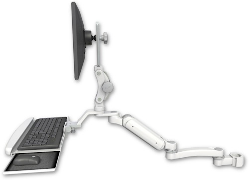 [UL180HP-P2-KUB-A1] AccessMount™ Ultra 180 Heavy Duty Arm with Paralink monitor mount mount for a 2" pole, a wrist-rest keyboard tray, and an 11" arm