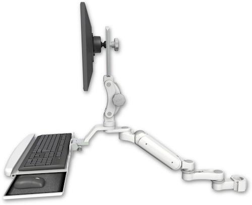 [UL180HP-P2-KUB-AS1] AccessMount™ Ultra 180 Heavy Duty Arm with Paralink monitor mount mount for a 2" pole, a wrist-rest keyboard tray, and an 6" arm