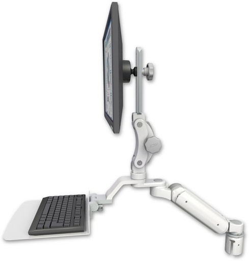 [UL180HP-R2-KU12F] AccessMount™ Ultra 180 Heavy Duty Arm with Paralink monitor mount mount for a 2" radius and a 12" flat keyboard tray