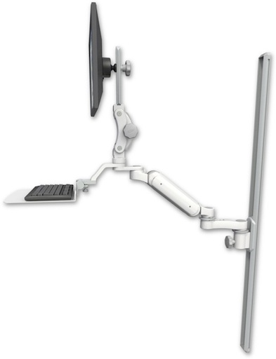 [UL180HP-T50-KU12F-AS1] AccessMount™ Ultra 180 Heavy Duty Arm with Paralink monitor mount mount on a 50" wall track slider, a 12" flat keyboard tray, and an 6" arm