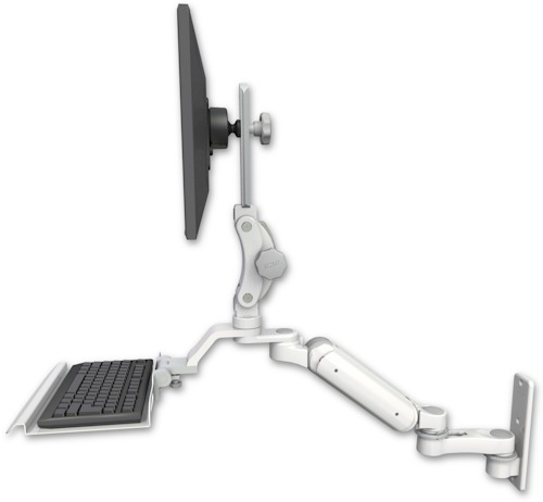[UL180HP-W3-KU12-AS1] AccessMount™ Ultra 180 Heavy Duty Arm with Paralink monitor mount wall mount, a 12" keyboard tray, and an 6" arm