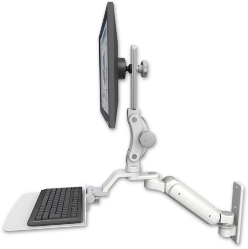 [UL180HP-W3-KU12F] AccessMount™ Ultra 180 Heavy Duty Arm with Paralink monitor mount wall mount and a 12" flat keyboard tray