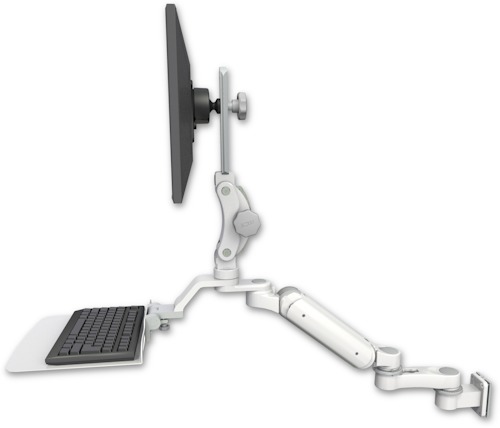 [UL180HP-W5-KU12F-AS1] AccessMount™ Ultra 180 Heavy Duty Arm with Paralink monitor mount 3.5" wall mount, a 12" flat keyboard tray, and an 6" arm