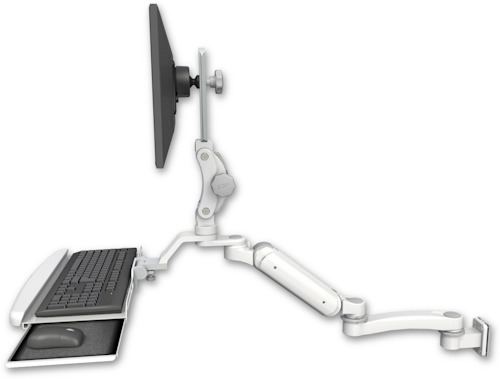 [UL180HP-W5-KUB-A1] AccessMount™ Ultra 180 Heavy Duty Arm with Paralink monitor mount 3.5" wall mount, a wrist-rest keyboard tray, and an 11" arm